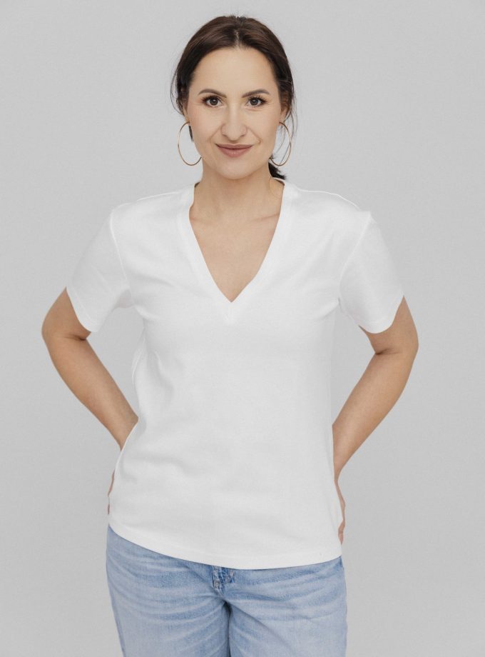 T-shirt Classic V-neck  off-White