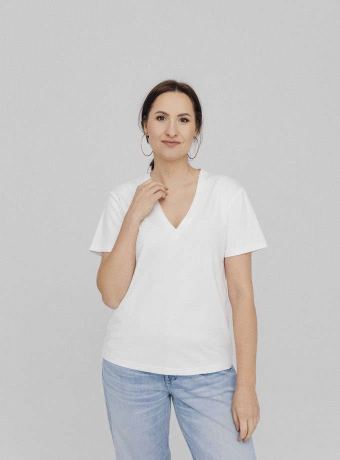 T-shirt Classic V-neck off-White