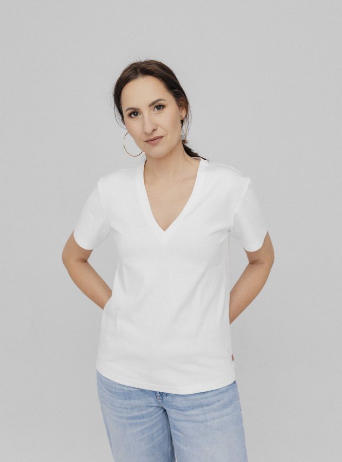T-shirt Classic V-neck off-White